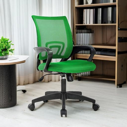 Home Office Chair Ergonomic Desk Chair Mesh Computer Chair with Lumbar Support Armrest Adjustable Rolling Swivel Chair for Women Adults, Green-1