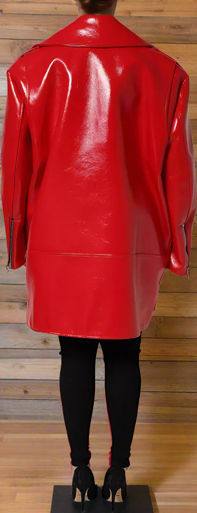 DOLCE & GABBANA (PRE-LOVED) Red Lambskin Full Zipper Jacket for Women