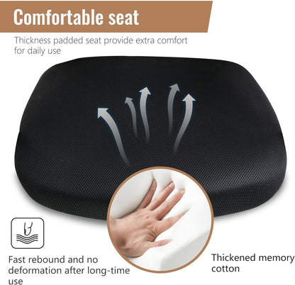 Home Office Chair Mid Back PC Swivel Lumbar Support Adjustable Desk Task Computer Ergonomic Comfortable Mesh Chair with Armrest (Black)-4