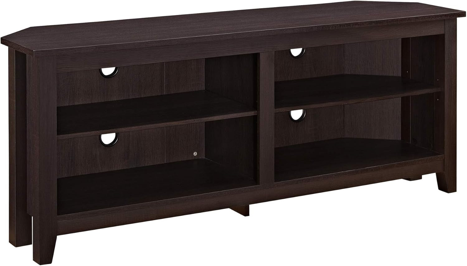 Maxwell Classic 2 Shelf Corner TV Stand for Tvs up to 65 Inches, 58 Inch, Espresso-0