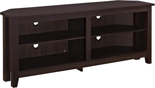 Maxwell Classic 2 Shelf Corner TV Stand for Tvs up to 65 Inches, 58 Inch, Espresso-0
