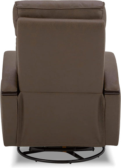 Chocolate Swivel Glider Rocker Recliner with USB Charge-4