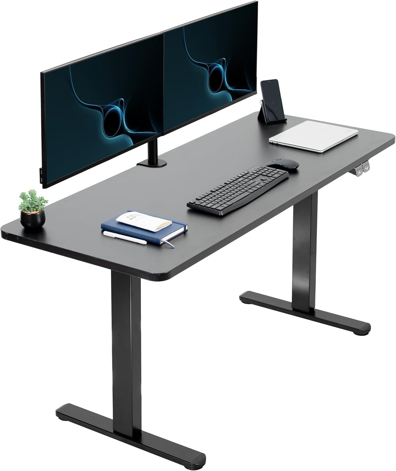 60" Black Electric Stand Up Desk Adjustable-1