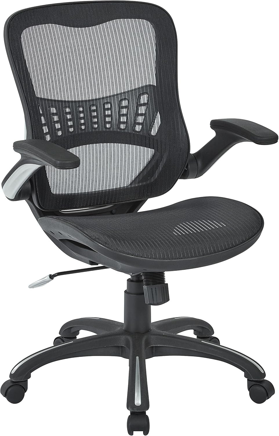 Riley Ventilated Manager'S Office Desk Chair with Breathable Mesh Seat and Back, Black Base with Black-0