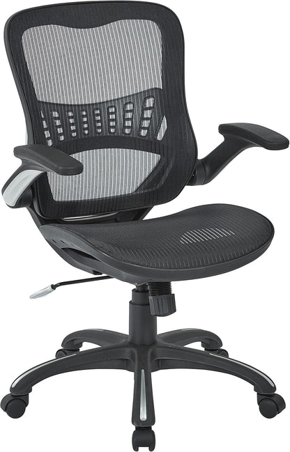 Riley Ventilated Manager'S Office Desk Chair with Breathable Mesh Seat and Back, Black Base with Black-0