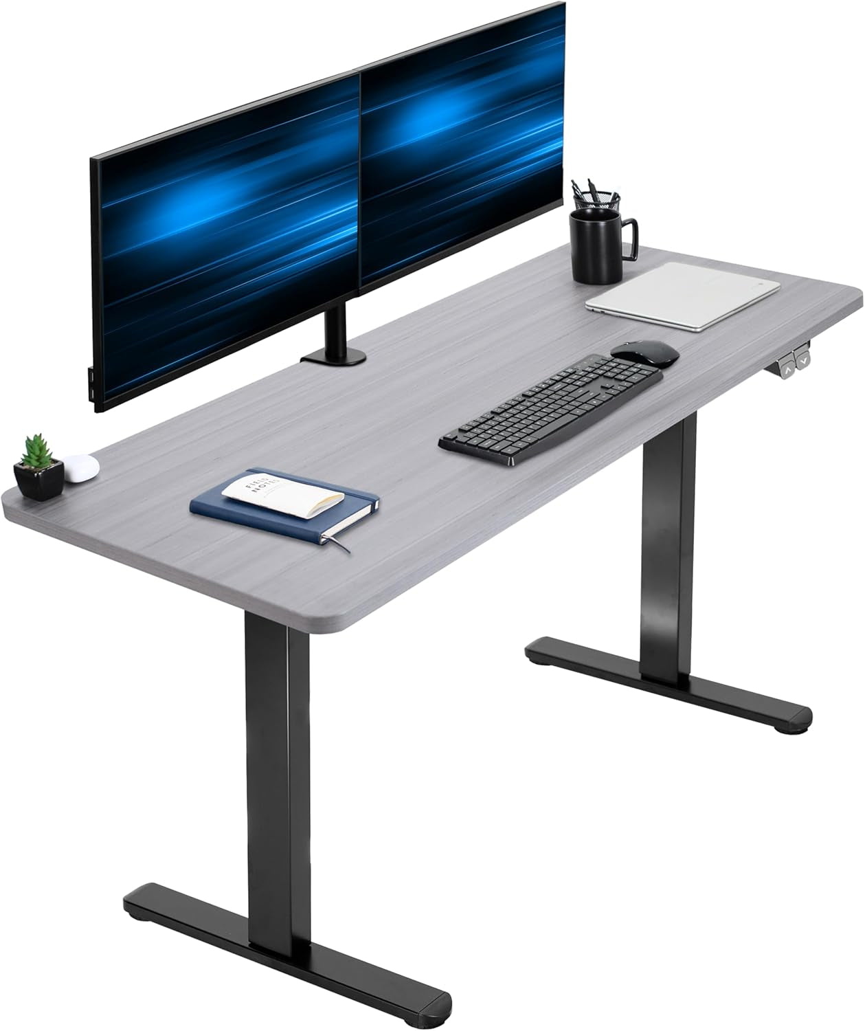 60 Inch Gray Electric Stand Up Desk-1
