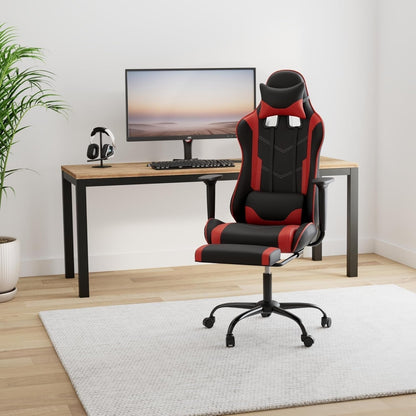 Gaming Chair Office Chair Ergonomic Desk Chair with Footrest Arms Lumbar Support Headrest Swivel Rolling High Back Racing Computer Chair for Women Men Adults Girls,Red-1