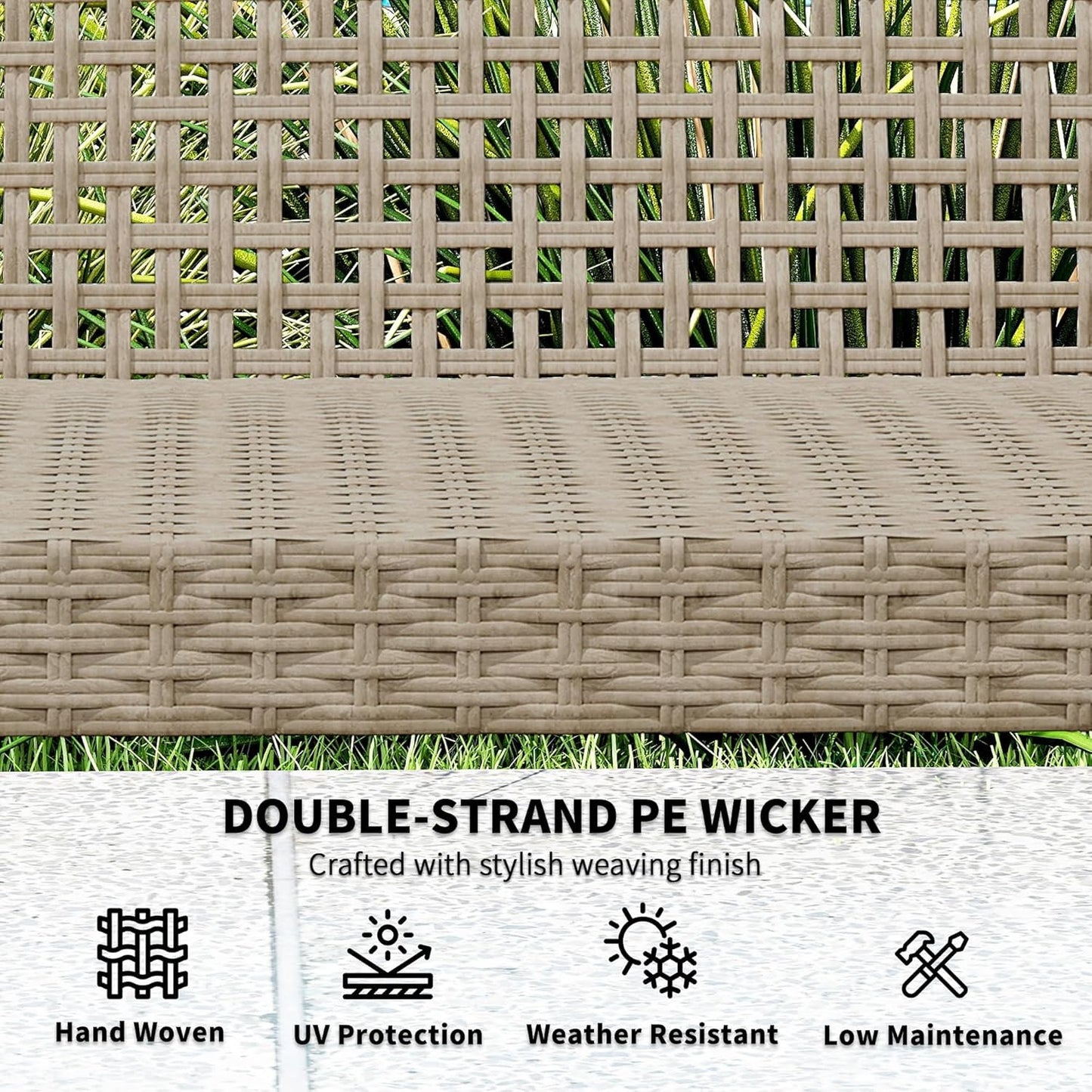 Spacious Wicker Outdoor Couch for Three Comfortable Seats-4