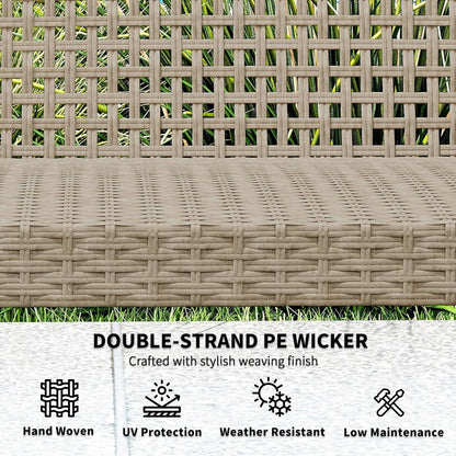 Spacious Wicker Outdoor Couch for Three Comfortable Seats-4
