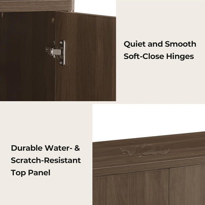 Walnut Sideboard Buffet Cabinet With Generous Storage-3