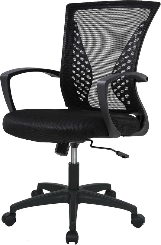 Office Computer Gaming Chair Ergonomic Mesh Desk Chair Adjustable Video Game Chairs with 360 Degrees Swivel Wheels Armrest Lumbar Support for Home Office,Black-0