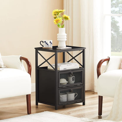 X-Design Retro Black Nightstand-4