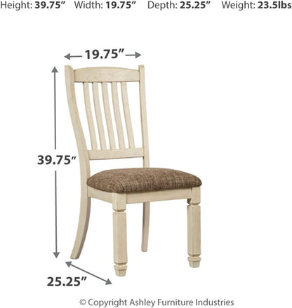 Bolanburg 20" Upholstered Dining Room Chair, Set of 2, Antique White-2