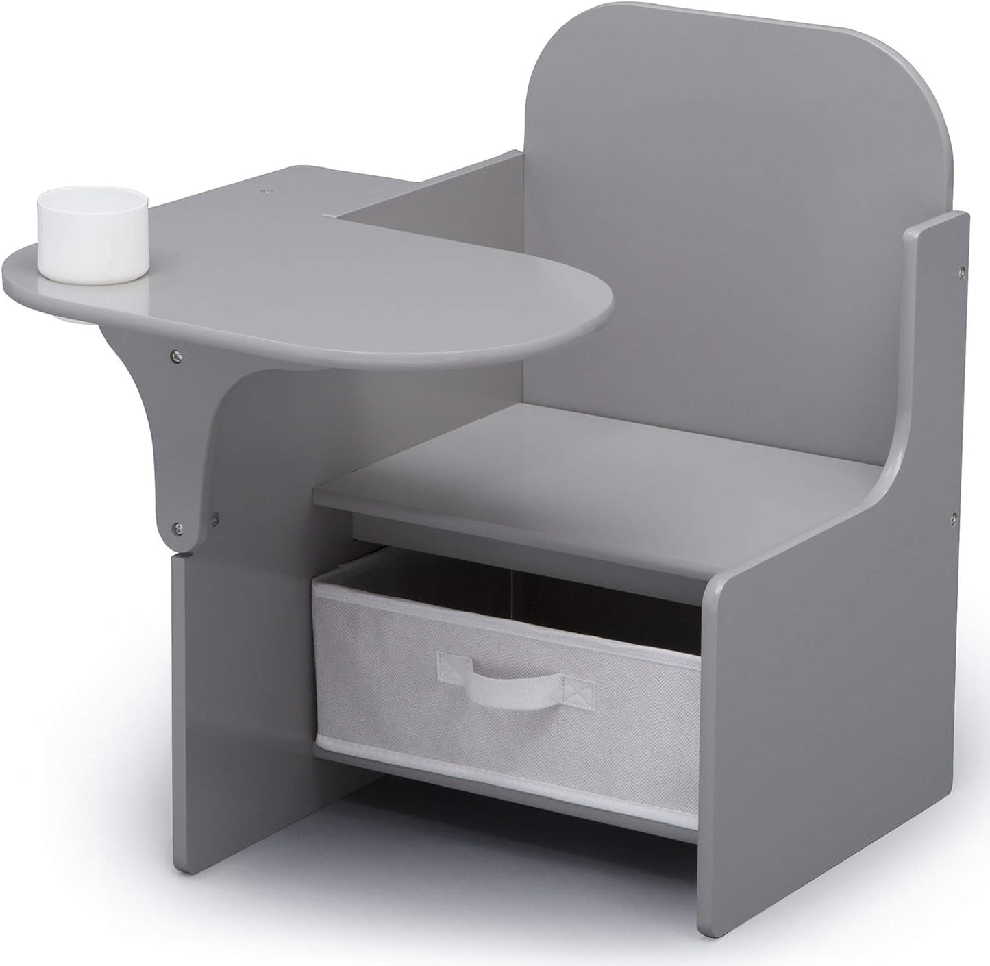 Mysize Chair Desk with Storage Bin, Grey-0