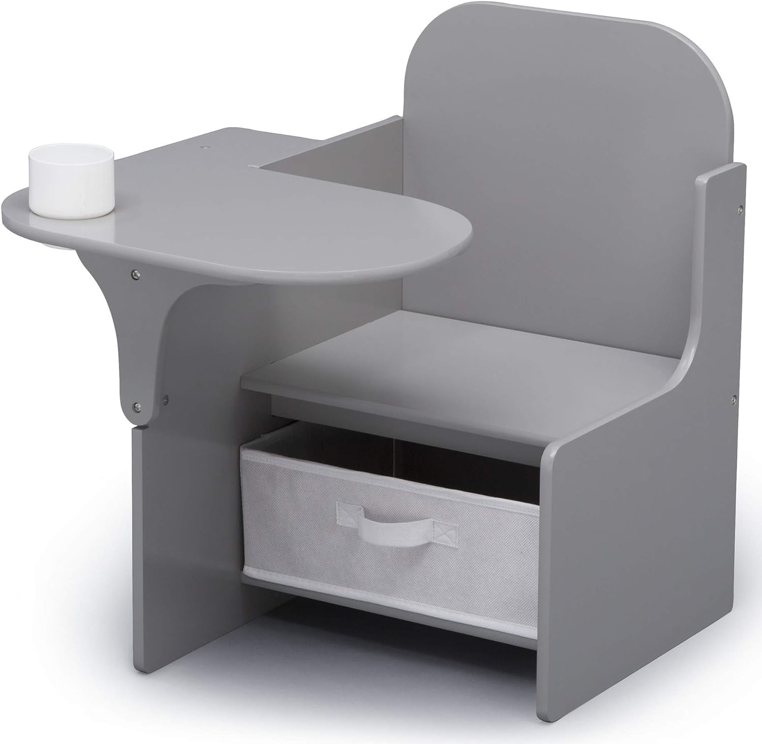 Mysize Chair Desk with Storage Bin, Grey-0
