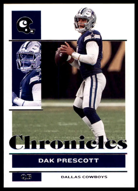 Dak Prescott football card from Panini Chronicles 2021 Dallas Cowboys collection