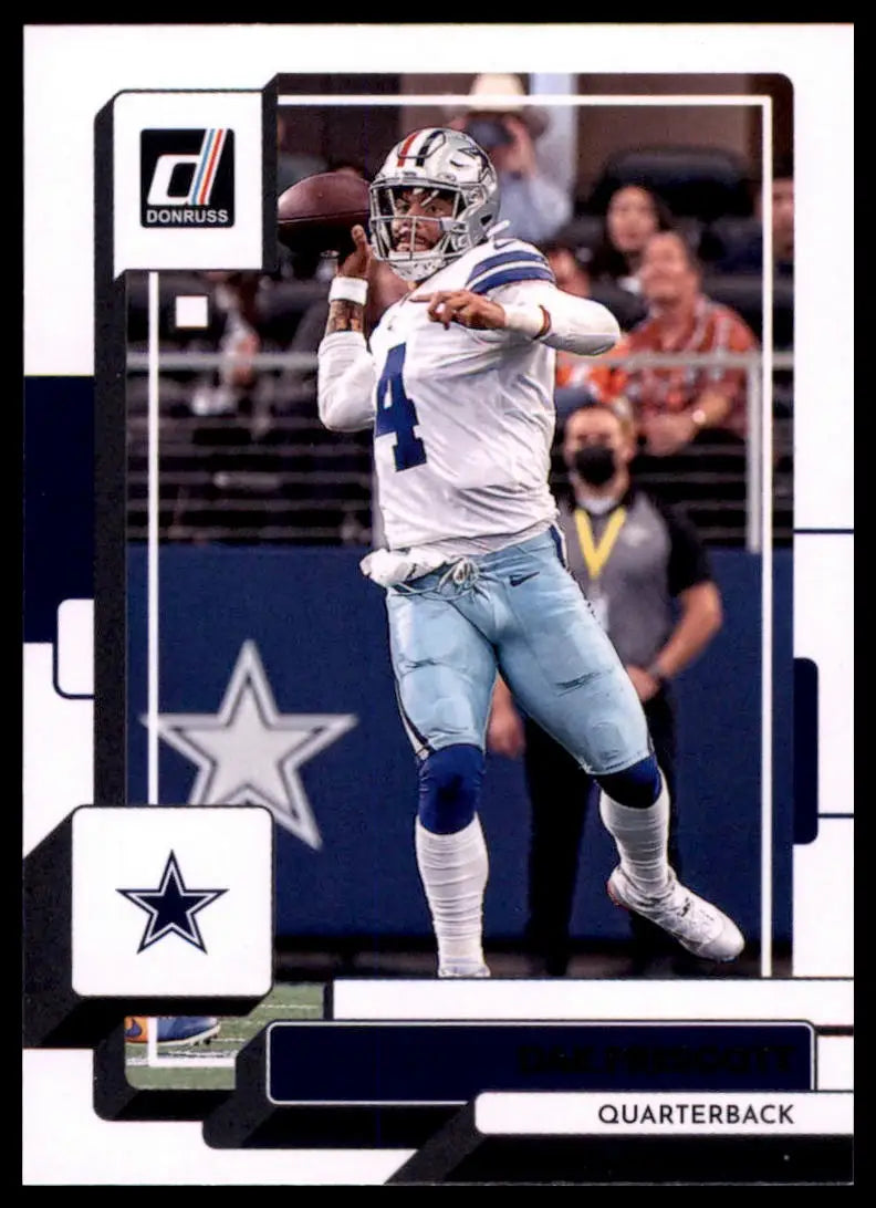 Football trading card featuring Dak Prescott from 2022 Donruss Dallas Cowboys series