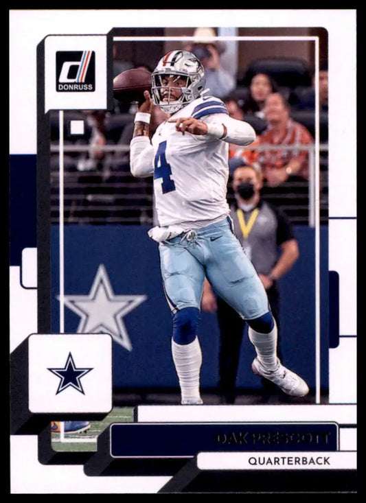 Dak Prescott football card from 2022 Donruss series featuring Dallas Cowboys player