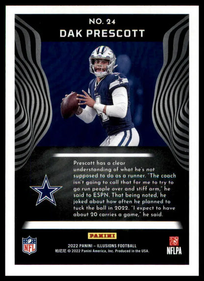Dak Prescott football card from Panini Illusions 2022 Dallas Cowboys collection