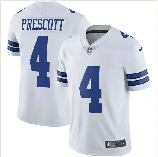 White Dallas Cowboys Dak Prescott Nike Vapor Limited Player Jersey with PRESCOTT 4 number