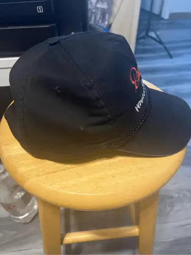 Black Dale Earnhardt 7 Time Champion SnapBack Hat with red embroidered design