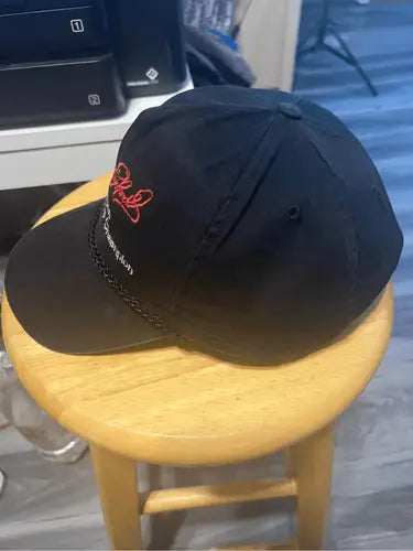 Black Dale Earnhardt 7 Time Champion SnapBack Hat with Red Embroidered Lettering
