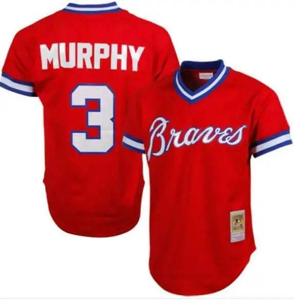 Red Atlanta Braves baseball jersey from Dale Murphy 1980 Authentic Cooperstown Collection