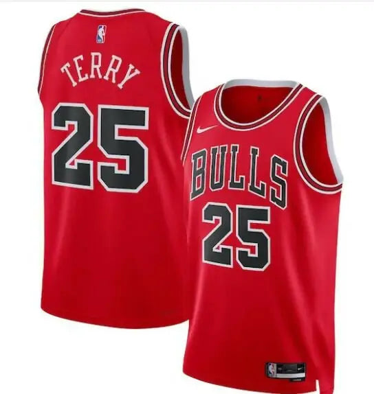 Red Chicago Bulls Dalen Terry Nike NBA Draft Swingman Jersey with 25 on front and back