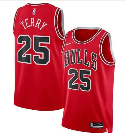 Red Chicago Bulls Dalen Terry Nike NBA Draft Swingman Jersey with 25 on front and back