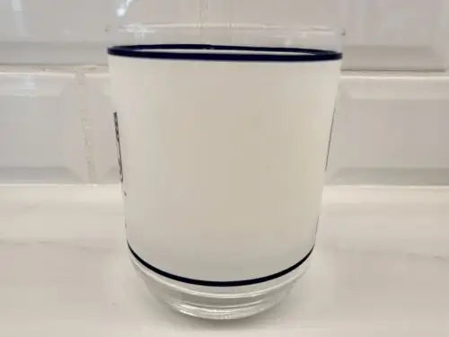Dallas Cowboys Frosted Glass Tumbler with Blue Trim and Helmet Logo Design