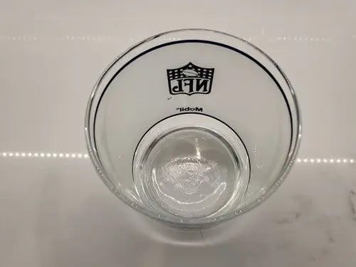 Clear glass tumbler featuring Dallas Cowboys Helmet Logo in frosted glass design