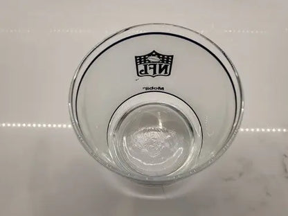 Clear glass tumbler featuring Dallas Cowboys Helmet Logo in frosted glass design