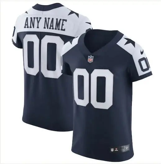 Two dark blue and white Dallas Cowboys Nike Alternate Vapor Elite jerseys displayed