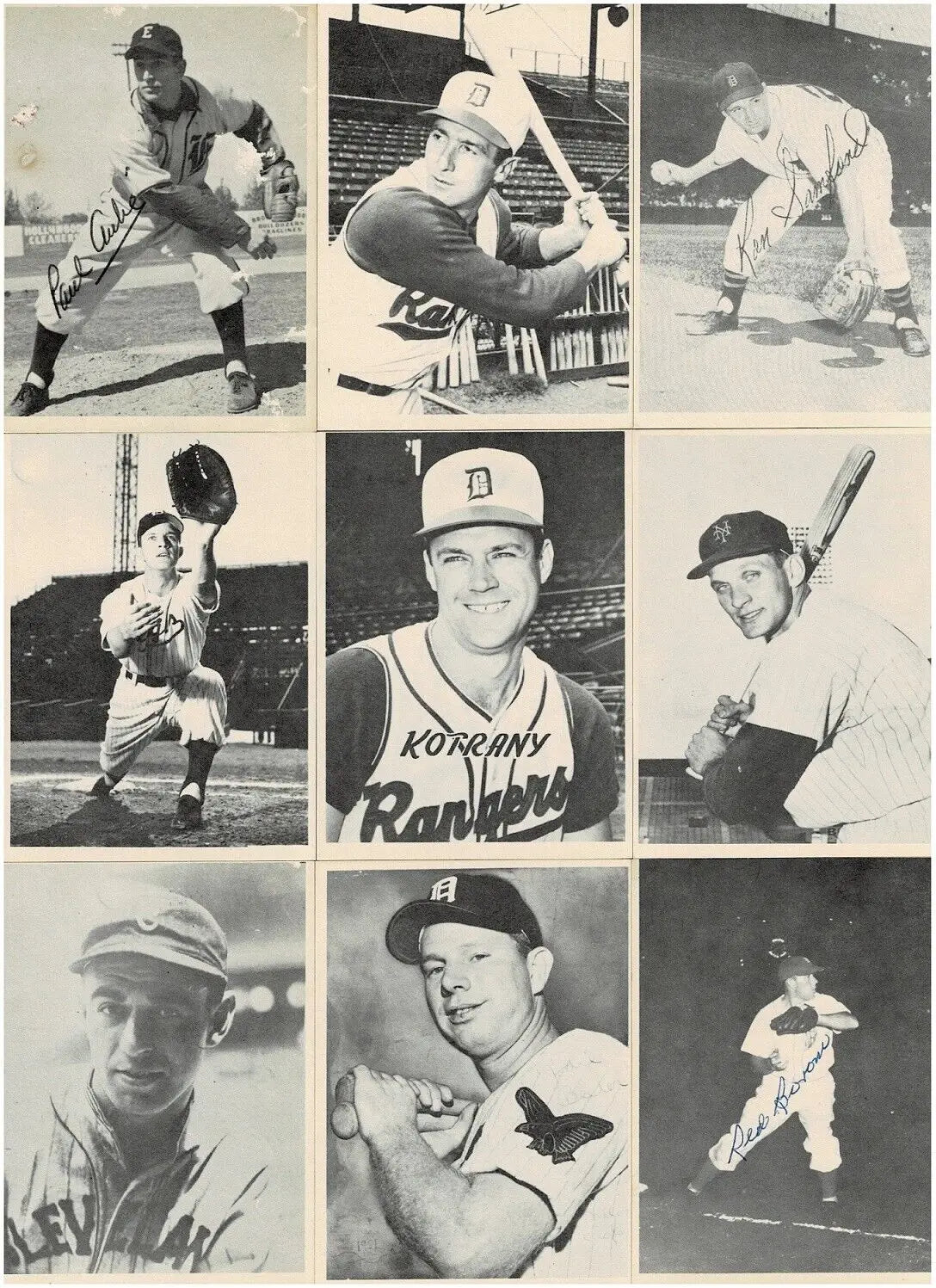 Vintage Dallas Rangers baseball cards featuring Paul Aube and Red Borom from 1977 set