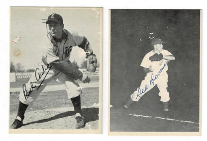 Two vintage Dallas Rangers baseball cards featuring Paul Aube and Red Borom