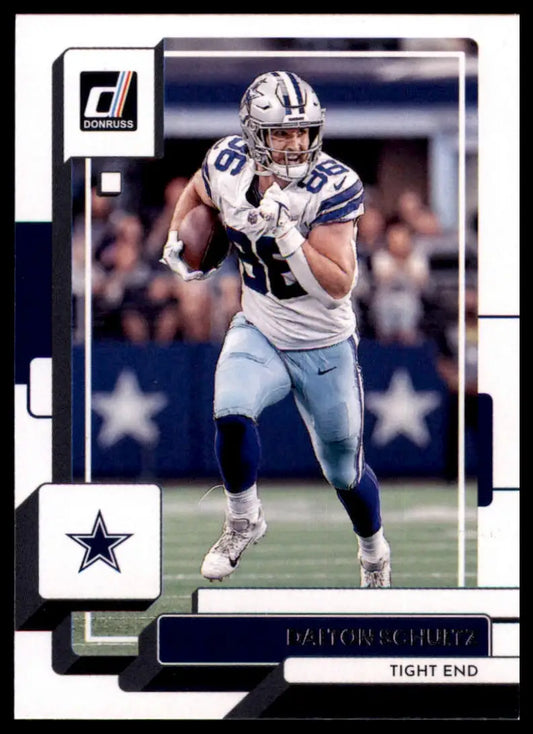 Dalton Schultz 2022 Donruss football card featuring Dayton Schultz Dallas Cowboys