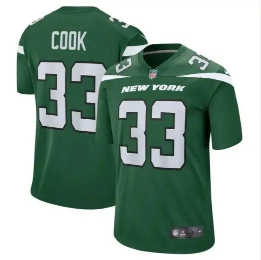 Green Dalvin Cook New York Jets Nike Game player jersey with COOK 33 and NEW YORK 33