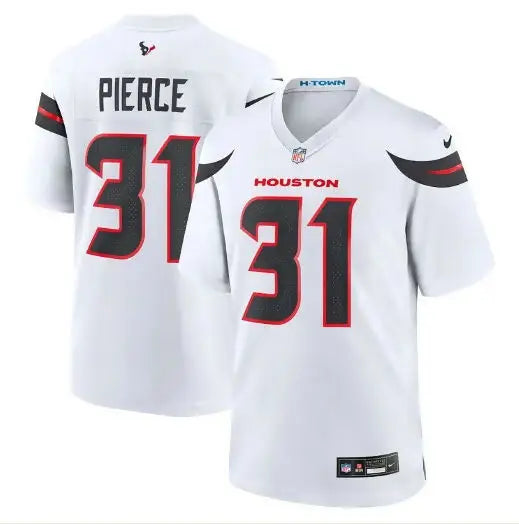 White Dameon Pierce Houston Texans Nike Game Jersey with 31 on front and back