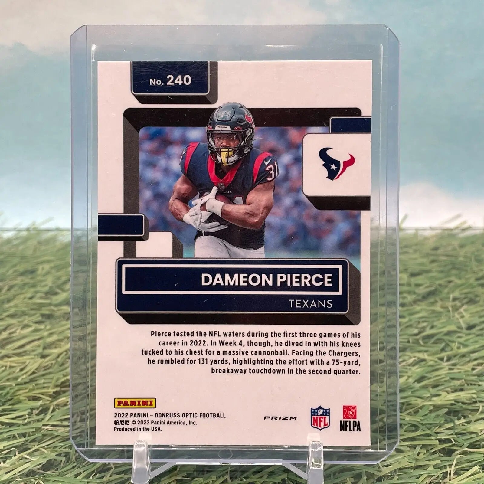 Dameon Pierce Rated Rookie Pink Prizm 2022 Panini Donruss Optic Football Card