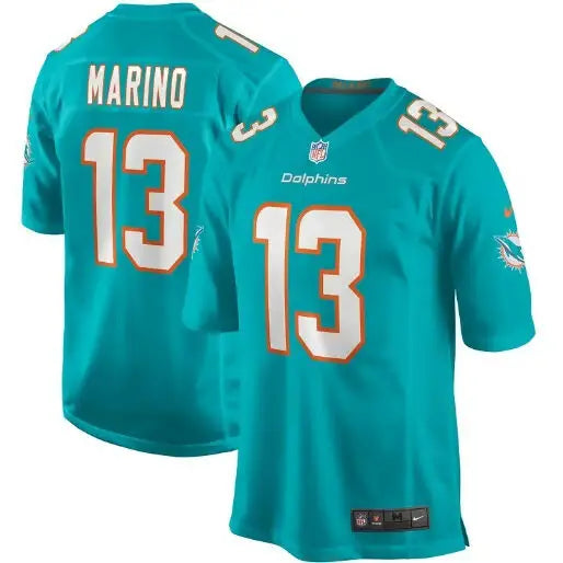 Teal Miami Dolphins Dan Marino Nike retired player jersey with name MARINO and number 13
