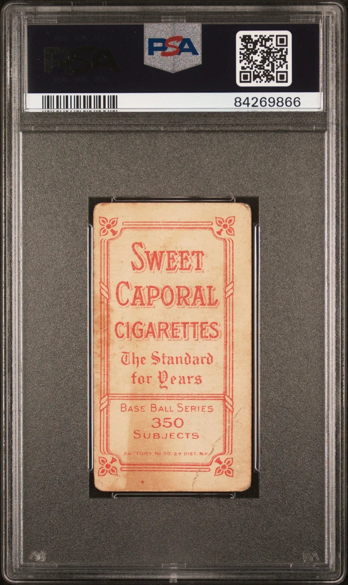 Dan Moeller 1909-11 T206 Sweet Caporal 350/30 card in PSA graded holder