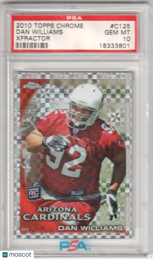 Graded Dan Williams football card from Topps Chrome Xfractor RC by Columbia Hobby
