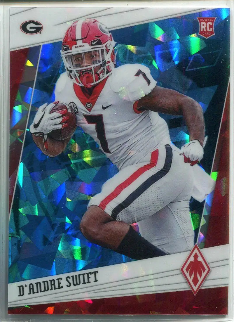 D’Andre Swift football card from Panini Chronicles Phoenix Ice RC Blue #2/15 Georgia