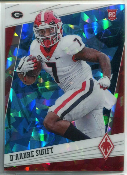 D’Andre Swift football card from Panini Chronicles Phoenix Ice RC Blue #2/15 Georgia