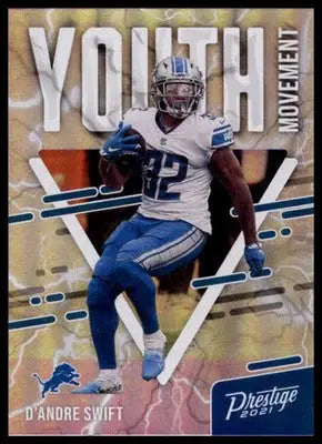 D’Andre Swift football card from Panini Prestige 2021 Detroit Lions Youth Movement series