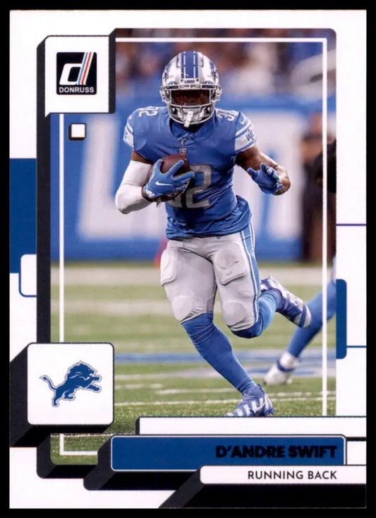 D’Andre Swift 2022 Donruss football card #89 Detroit Lions product display