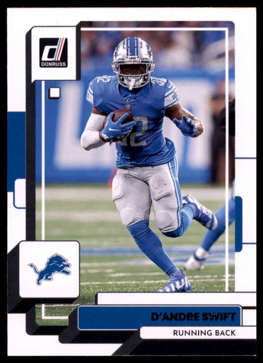 D’Andre Swift football card from 2022 Donruss Detroit Lions product