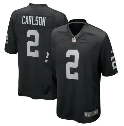 Black NFL football jersey with number 2, Daniel Carlson Las Vegas Raiders Nike jersey