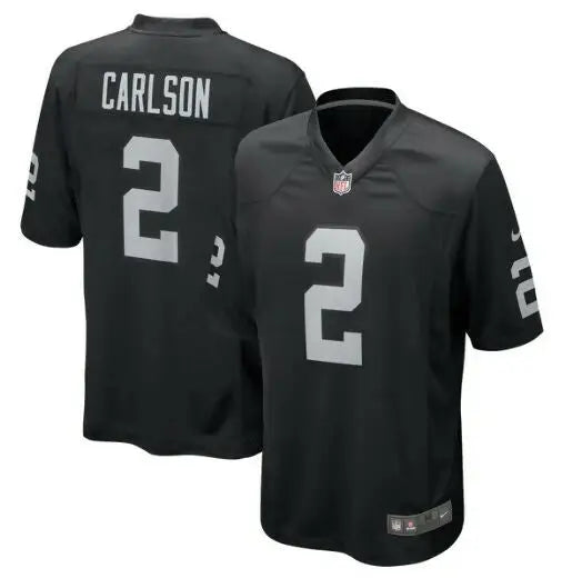 Black NFL football jersey with number 2, Daniel Carlson Las Vegas Raiders Nike jersey