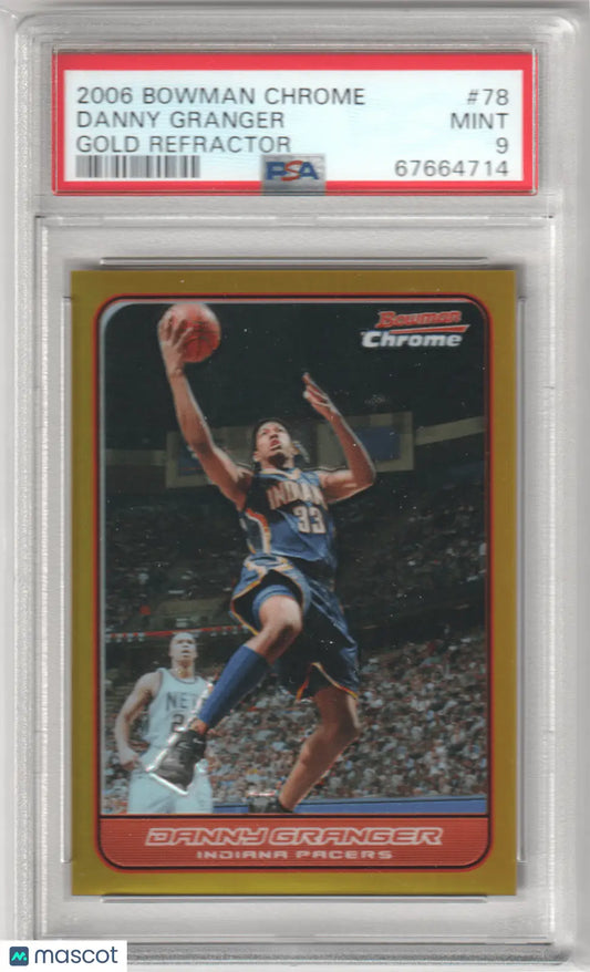 Graded Danny Granger basketball card Bowman Chrome Gold Refractor PSA 9 Columbia Hobby